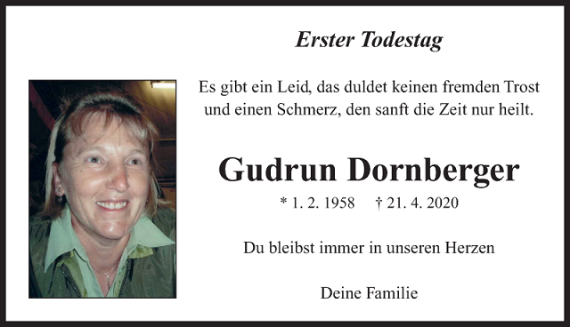 Gudrun Dornberger 1. Todestag
