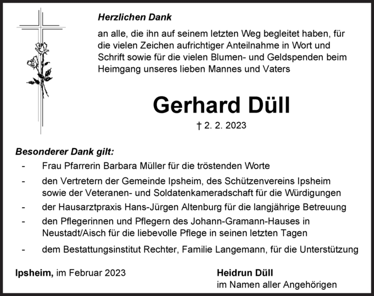 Dansagung Gerhard Düll