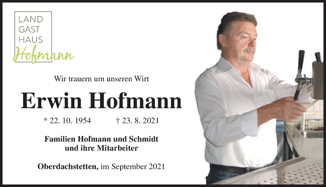 Nachruf Erwin Hofmann