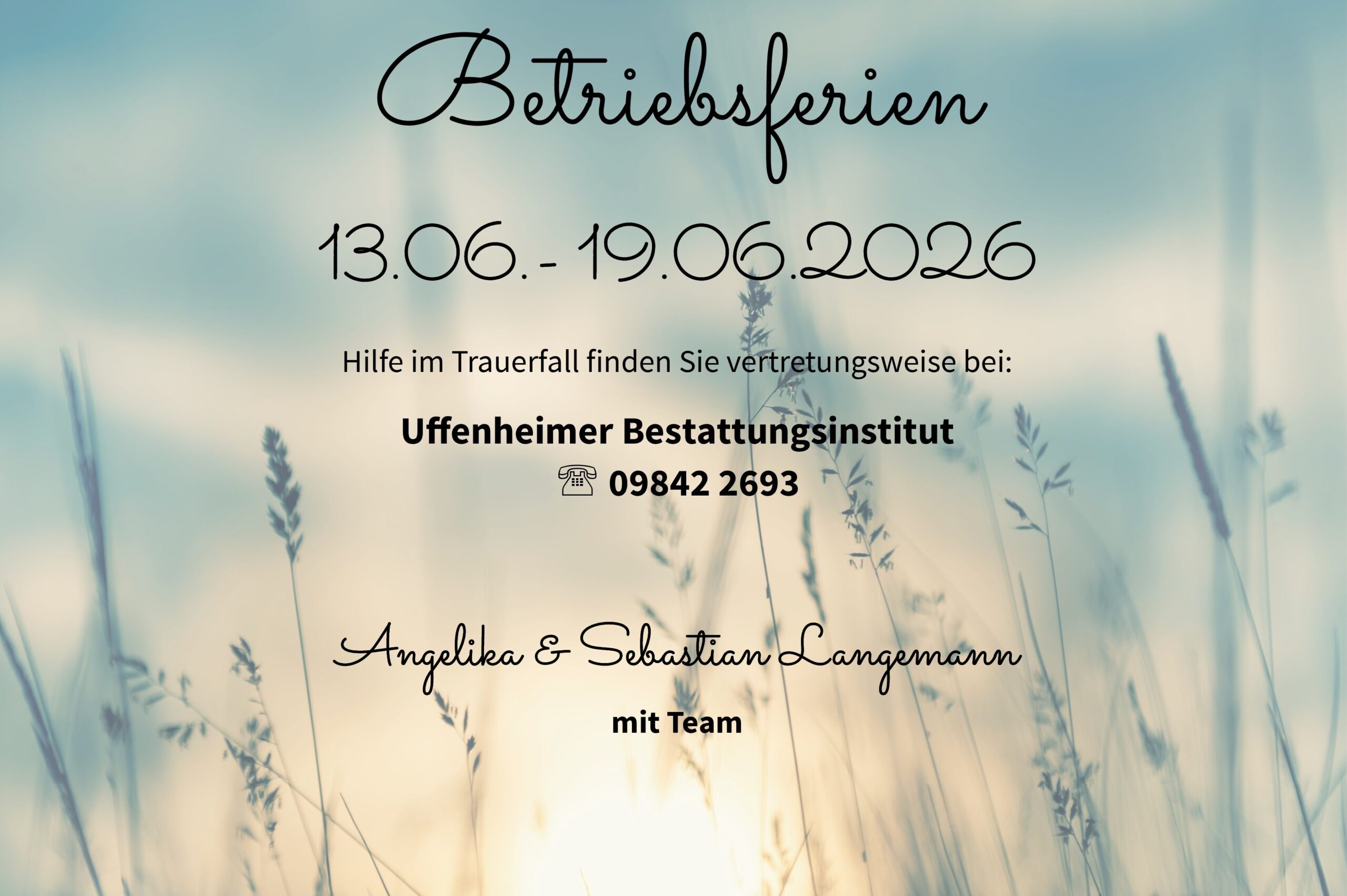Betriebsferien