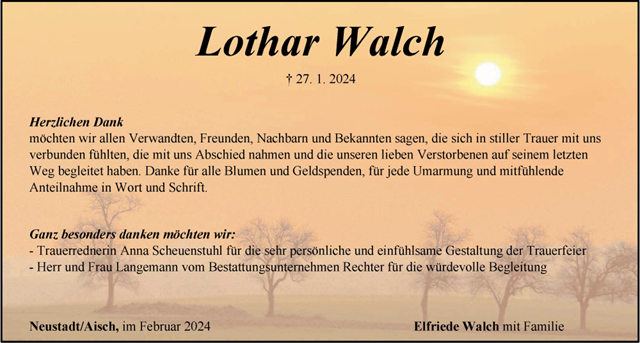 Lothar Walch Danksagung